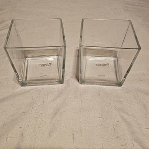 Clear Square Vases(2)